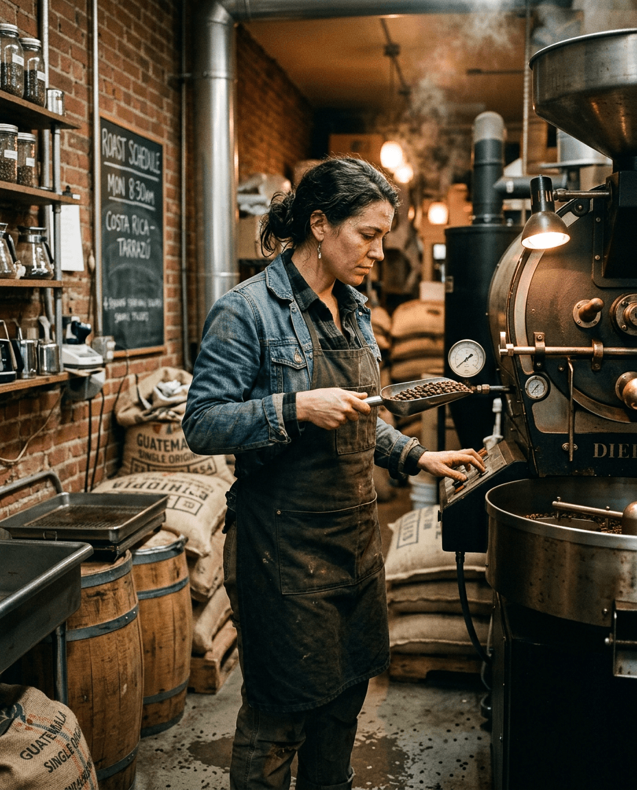 Mara, head roaster, Hoboken roastery